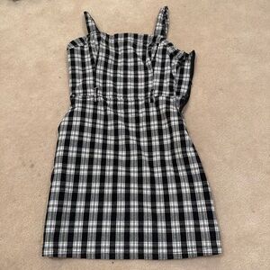 Hollister Black and White Plaid Mini Dress